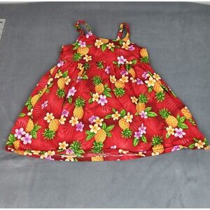 RJC Hawaiian‎ Dress Girls 5 Red AOP Floral Spring Lightweight Outdoor Whimsical
